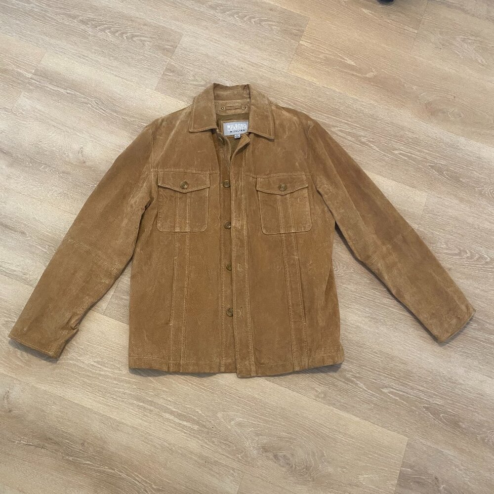 Wilsons Leather Jacket Size L Chestnut Suede